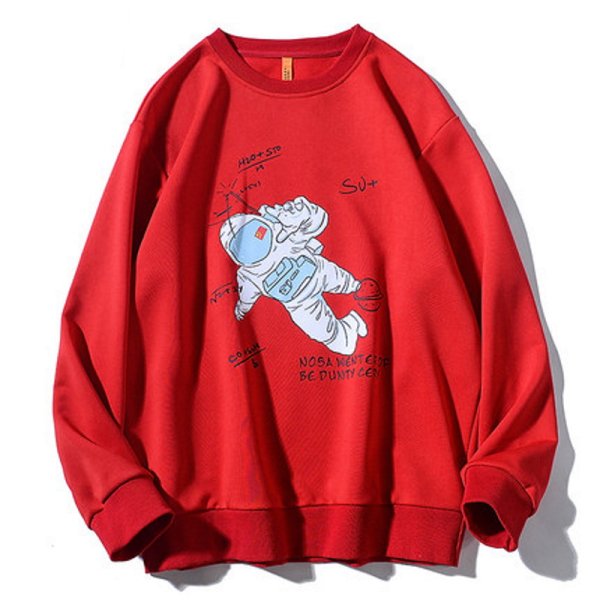 画像1: Unisex Astronaut print sweatshirt pullover  男女兼用 ユニセックス宇宙飛行士プリントロングスリーブトレーナー　プルオーバー (1)