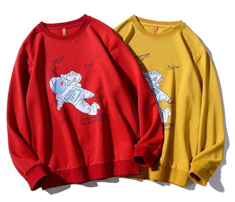 画像7: Unisex Astronaut print sweatshirt pullover  男女兼用 ユニセックス宇宙飛行士プリントロングスリーブトレーナー　プルオーバー (7)