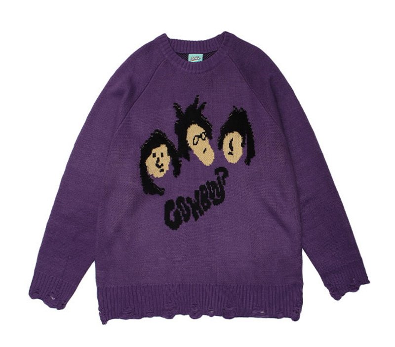 画像2: Unisex Boy & Girl Crochet Sweater 男女兼用  ユニセックスボーイ&ガール編み込み セーター (2)