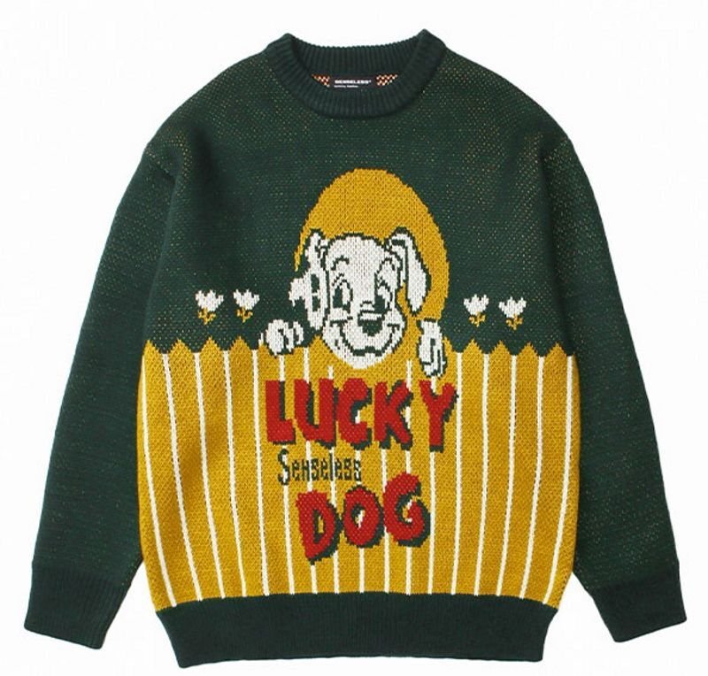 画像2: Unisex 101 doggy crochet sweater 男女兼用  ユニセックス101匹わんちゃん編み込みセーター (2)