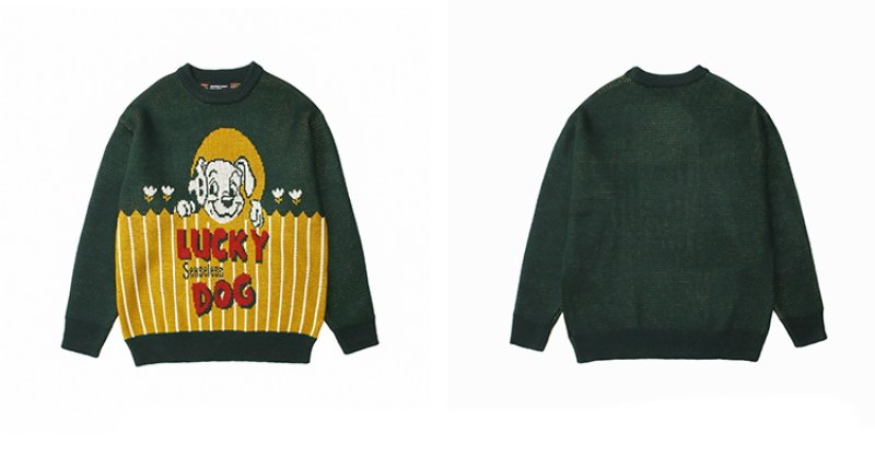 画像4: Unisex 101 doggy crochet sweater 男女兼用  ユニセックス101匹わんちゃん編み込みセーター (4)