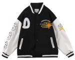 画像3: Unisex Hip hop Duck emblem embroidery Jumper Baseball Jacket uniform jacket blouson ユニセックス 男女兼用ヒップホップダック アヒルエンブレム スタジアムジャンパー スタジャン MA-1 ボンバー ジャケット ブルゾン (3)