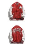 画像6: Unisex Hip hop Back alphabet letter logo emblem embroidery Jumper Baseball Jacket uniform jacket blouson ユニセックス 男女兼用ヒップホップハート＆ベアエンブレム スタジアムジャンパー スタジャン MA-1 ボンバー ジャケット ブルゾン (6)