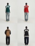 画像11: Unisex Hip hop Back alphabet letter logo emblem embroidery Jumper Baseball Jacket uniform jacket blouson ユニセックス 男女兼用ヒップホップハート＆ベアエンブレム スタジアムジャンパー スタジャン MA-1 ボンバー ジャケット ブルゾン (11)