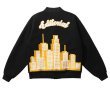 画像5: Unisex Hip hop Building mirror emblem embroidery Jumper Baseball Jacket uniform jacket blouson ユニセックス 男女兼用ヒップホップミラービルディングエンブレム スタジアムジャンパー スタジャン MA-1 ボンバー ジャケット ブルゾン (5)