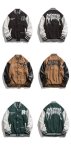 画像10: Unisex Hip hop Back alphabet letter logo emblem embroidery Jumper Baseball Jacket uniform jacket blouson ユニセックス 男女兼用ヒップホップハート＆ベアエンブレム スタジアムジャンパー スタジャン MA-1 ボンバー ジャケット ブルゾン (10)