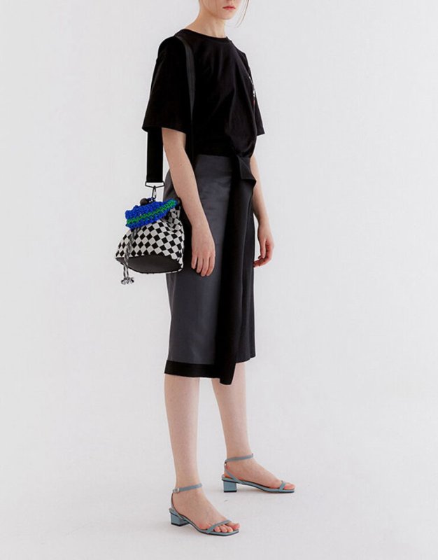 画像9: Checkered pattern & animal patternsingle shoulder bucket tote shoulder handbag  ダミエ市松模様&アニマルプリントトート ショルダーバッグ (9)