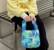 画像6: Pearl handle fur tote bag handbag　パールハンドルモコモコファートート バッグ (6)