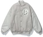 画像4: flocking printed leather sleeveBASEBALL JACKET baseball uniform jacket blouson ユニセックス 男女兼用 サークルP スタジアムジャンパー スタジャン MA-1 ボンバー ジャケット ブルゾン (4)