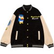 画像1: Donald Duck Emblem BASEBALL JACKET baseball uniform jacket blouson ユニセックス 男女兼用 ウェンティン ドナルドダック刺繍 スタジアムジャンパー スタジャン MA-1 ボンバー ジャケット ブルゾン (1)