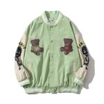 画像1: Wentin Baby bear BASEBALL JACKET baseball uniform jacket blouson ユニセックス 男女兼用 ウェンティン ベビーベア熊 スタジアムジャンパー スタジャン MA-1 ボンバー ジャケット ブルゾン (1)