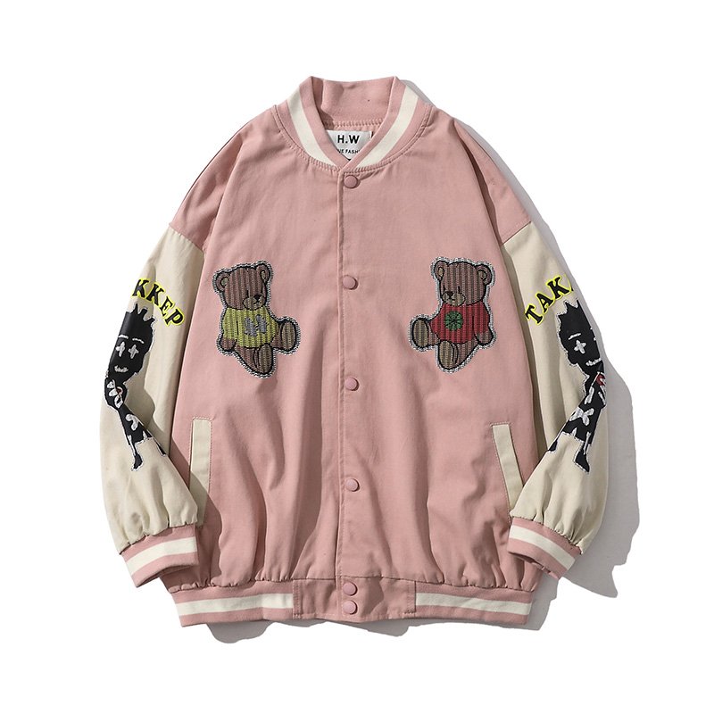 画像3: Wentin Baby bear BASEBALL JACKET baseball uniform jacket blouson ユニセックス 男女兼用 ウェンティン ベビーベア熊 スタジアムジャンパー スタジャン MA-1 ボンバー ジャケット ブルゾン (3)