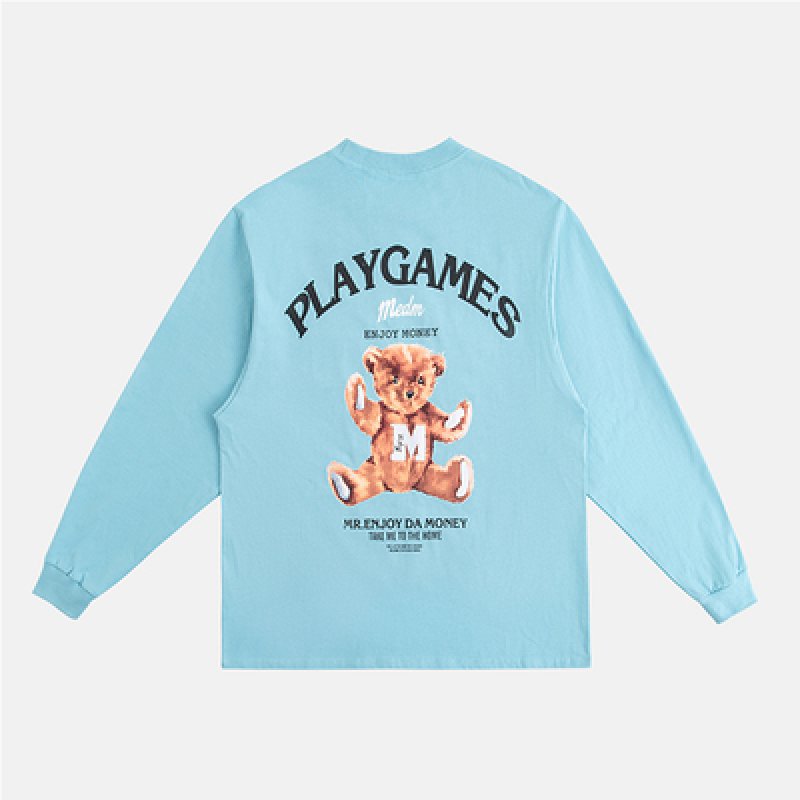 画像6: MEDM PLAY GAMES Bear Logo Long Sleeve テディベア  熊 バックプリント ロングスリーブTシャツ (6)