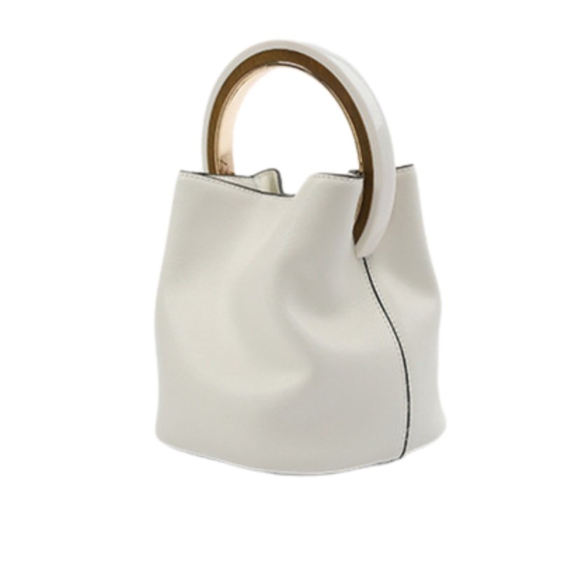 画像4: 21 portable bucket bag Tote  Bag 樹脂 ハンドル バケット バスケット型ミニ トートバッグ   (4)