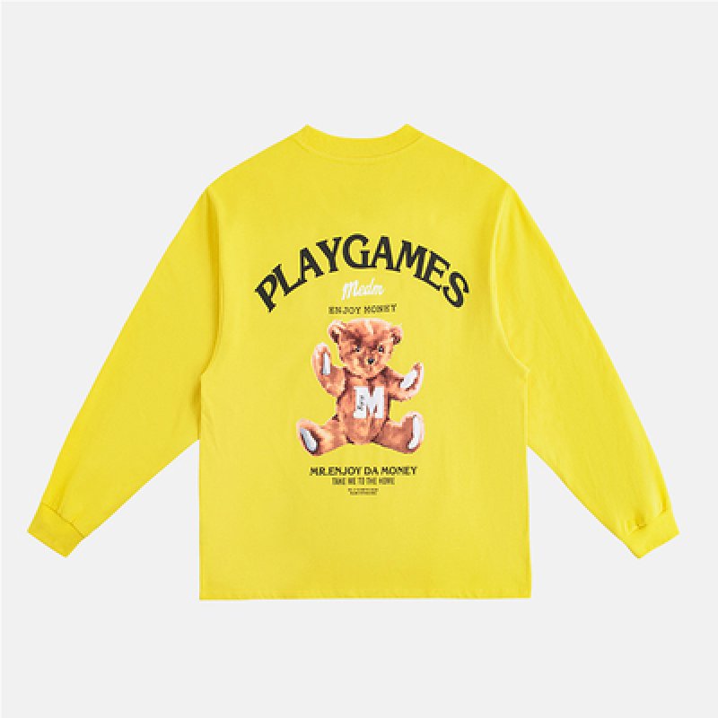 画像4: MEDM PLAY GAMES Bear Logo Long Sleeve テディベア  熊 バックプリント ロングスリーブTシャツ (4)