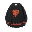 画像2: Unisex Love Jacquard Knit  sweater 　男女兼用  ユニセックスハートラブエンブレムセーター (2)