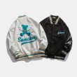 画像5: sanhemme Bear Angel embroidery BASEBALL JACKET baseball uniform jacket blouson ユニセックス 男女兼用 サムヘムベア 熊エンジェルエンブレム スタジアムジャンパー スタジャン MA-1 ボンバー ジャケット ブルゾン (5)