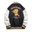 画像3: French fries emblem BASEBALL JACKET baseball uniform jacket blouson ユニセックス 男女兼用 フライドポテトエンブレム スタジアムジャンパー スタジャン MA-1 ボンバー ジャケット ブルゾン (3)