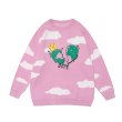画像3: Unisex Broken heart & crochet sweater Knit  sweater 　男女兼用  ユニセックスブロークンハート＆雲セーター (3)