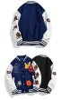 画像4: Sun & flame emblem BASEBALL JACKET baseball uniform jacket blouson ユニセックス 男女兼用太陽＆炎エンブレム スタジアムジャンパー スタジャン MA-1 ボンバー ジャケット ブルゾン (4)
