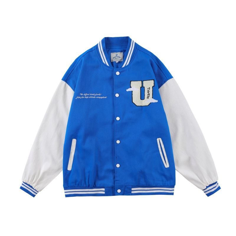 画像4: tideeku character emblem BASEBALL JACKET baseball uniform jacket blouson ユニセックス 男女兼用ヒップホップキャラクターエンブレム スタジアムジャンパー スタジャン MA-1 ボンバー ジャケット ブルゾン (4)