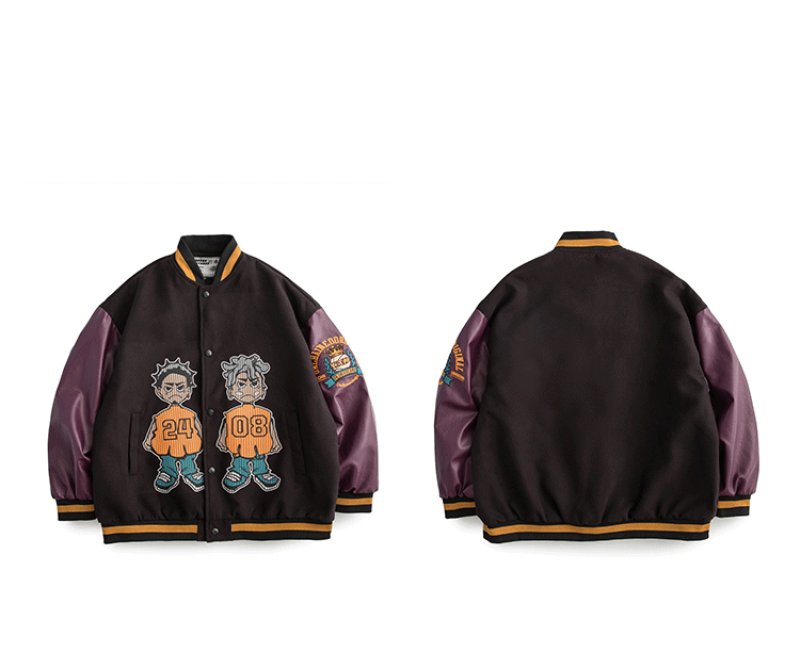 画像3: Hip hop boys BASEBALL JACKET baseball uniform jacket blouson ユニセックス 男女兼用ヒップホップボーイズ スタジアムジャンパー スタジャン MA-1 ボンバー ジャケット ブルゾン (3)