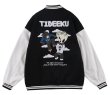 画像6: tideeku character emblem BASEBALL JACKET baseball uniform jacket blouson ユニセックス 男女兼用ヒップホップキャラクターエンブレム スタジアムジャンパー スタジャン MA-1 ボンバー ジャケット ブルゾン (6)