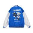 画像2: tideeku character emblem BASEBALL JACKET baseball uniform jacket blouson ユニセックス 男女兼用ヒップホップキャラクターエンブレム スタジアムジャンパー スタジャン MA-1 ボンバー ジャケット ブルゾン (2)