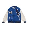 画像4: BlaAir Skull emblem BASEBALL JACKET baseball uniform jacket blouson ユニセックス 男女兼用ブレアスカルエンブレムヒップホップ スタジアムジャンパー スタジャン MA-1 ボンバー ジャケット ブルゾン (4)