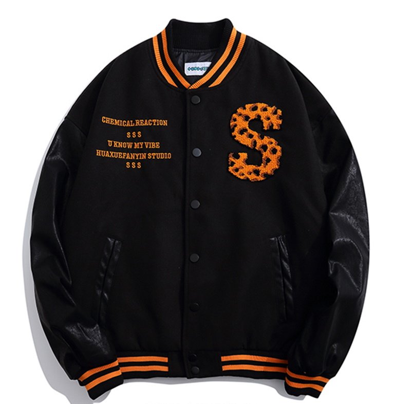 画像4: ZOROHOM circle letter logo emblem BASEBALL JACKET baseball uniform jacket blouson ユニセックス 男女兼用サークルレターロゴエンブレムヒップホップ スタジアムジャンパー スタジャン MA-1 ボンバー ジャケット ブルゾン (4)