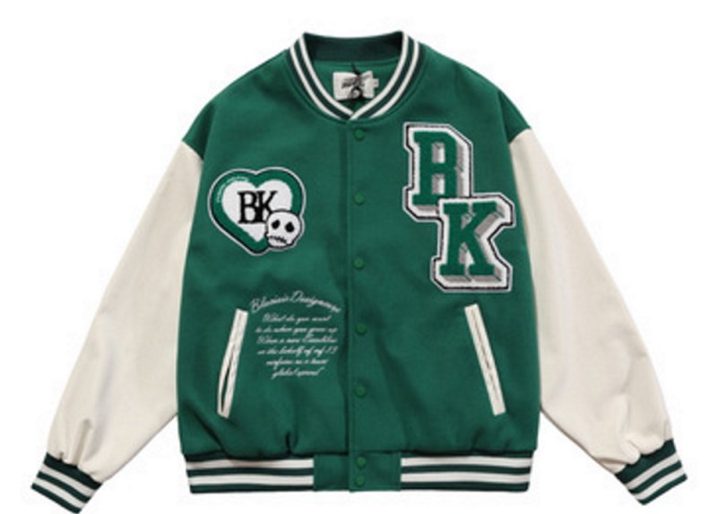 画像3: BlaAir Skull emblem BASEBALL JACKET baseball uniform jacket blouson ユニセックス 男女兼用ブレアスカルエンブレムヒップホップ スタジアムジャンパー スタジャン MA-1 ボンバー ジャケット ブルゾン (3)