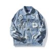 画像3: alphabet letter paint denim G Jean jacket Denim Jacket 　ユニセッ クス男女兼用アルファベットレターペイント デニム Gジャン ジャケット (3)