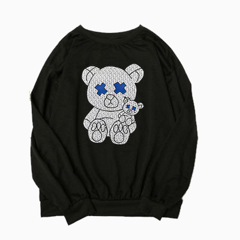 画像1: Oversize Unisex KAWS Bearbrick Sweatshirt  男女兼用  オーバーサイズ ユニセックス カウズ ベア ブリック 長袖スウェット トレーナー (1)