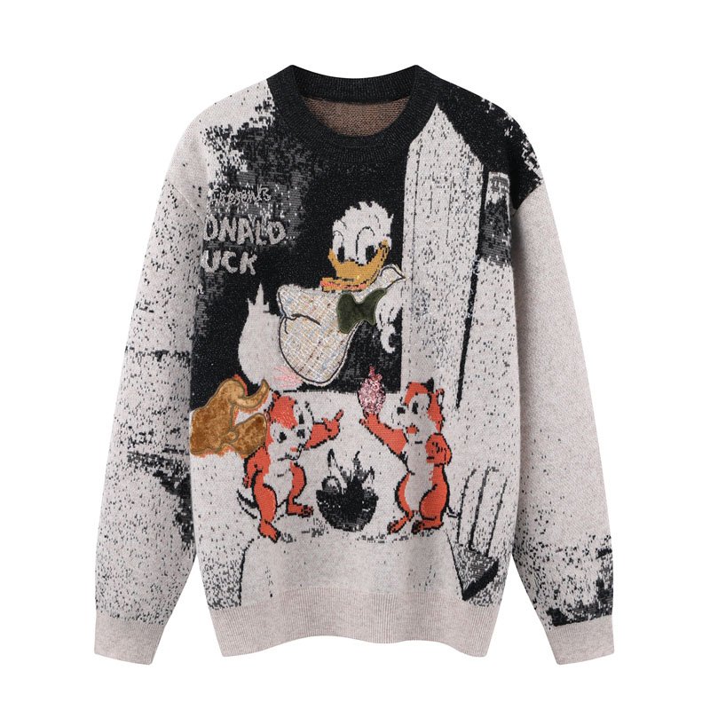 画像2: Donald Duck Crochet Sweater　ドナルドダック編み込みセーター (2)