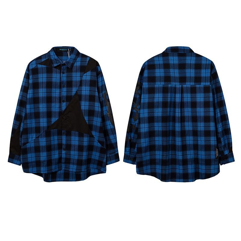 画像5: Unisex Plaid Printing Long Sleeve Shirt 男女兼用  ユニセックス フライドストリートチェック 長袖シャツ (5)