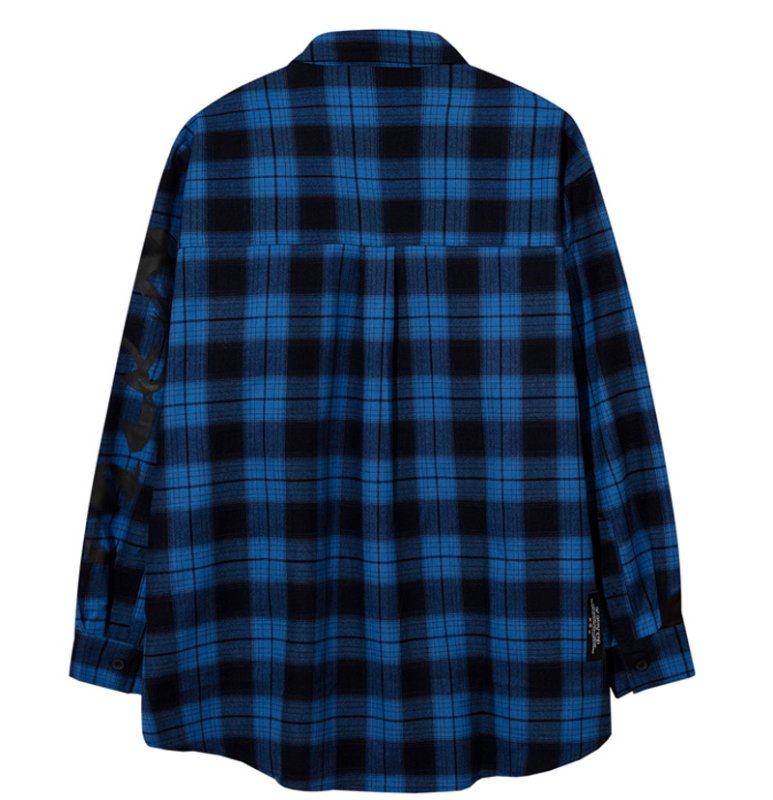 画像3: Unisex Plaid Printing Long Sleeve Shirt 男女兼用  ユニセックス フライドストリートチェック 長袖シャツ (3)