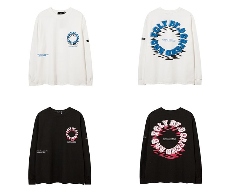 画像7: Unisex Circle letter sweatshirt 　男女兼用  ユニセックス  サークルレター 長袖スウェット トレーナー (7)