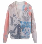 画像1: Felix cat V-neck cardigan Sweater　フェリックス 猫Vネックカーディガン セーター (1)
