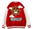 画像3: Sun & make up logoemblem BASEBALL JACKET baseball uniform jacket blouson  ユニセックス 男女兼用 MAKU UP＆サンエンブレムヒップホップ スタジアムジャンパー スタジャン MA-1 ボンバー ジャケット ブルゾン (3)