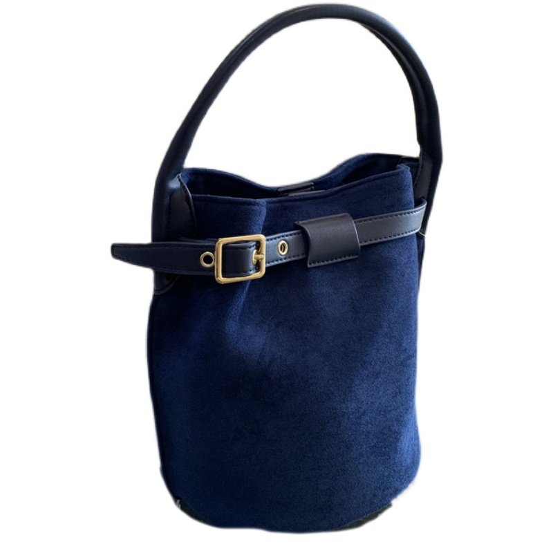 画像3: frosted leather Tote Shoulder Bag ワンショルダーレザーバケットトート  ショルダー バッグ   (3)