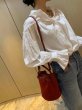 画像9: frosted leather Tote Shoulder Bag　ワンショルダーレザーバケットトート  ショルダー バッグ 　 (9)