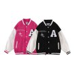 画像7: Big A & Heart Emblem emblem BASEBALL JACKET baseball uniform jacket blouson  ユニセックス 男女兼用  ビッグA＆ハートエンブレム ヒップホップ スタジアムジャンパー スタジャン MA-1 ボンバー ジャケット ブルゾン (7)