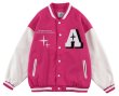 画像4: Big A & Heart Emblem emblem BASEBALL JACKET baseball uniform jacket blouson  ユニセックス 男女兼用  ビッグA＆ハートエンブレム ヒップホップ スタジアムジャンパー スタジャン MA-1 ボンバー ジャケット ブルゾン (4)