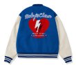 画像1: RickyisClown JOKE RiC Clown Love Lightning emblem BASEBALL JACKET baseball uniform jacket blouson  ユニセックス 男女兼用 RickyisClownレザーステッチハート エンブレム ヒップホップ スタジアムジャンパー スタジャン MA-1 ボンバー ジャケット ブルゾン (1)