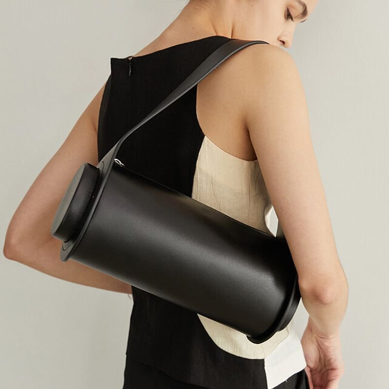 画像3: one-shoulder underarm bag Tote Shoulder Bag レザーワンショルダー スピーカートートショルダー バッグ   (3)