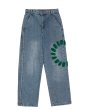画像6: Unisex men's Feel lonely Circle letter denim pants Jeans pants  ユニセックス男女兼用 サークルレター デニム パンツ ジーンズ (6)