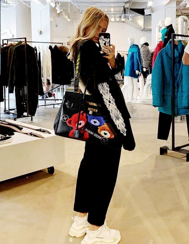 画像9: Bear Print Shoulder Messenger Bag Tote Shoulder Bag レザーベア熊プリントトート  ショルダー メッセンジャーバッグ   (9)