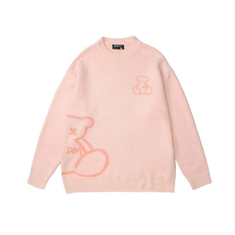 画像4: Unisex SENSELESS bear jacquard round neck sweater Knit 男女兼用  ユニセックスSENSELESS ベア 熊 編み込みセーター ニット  (4)