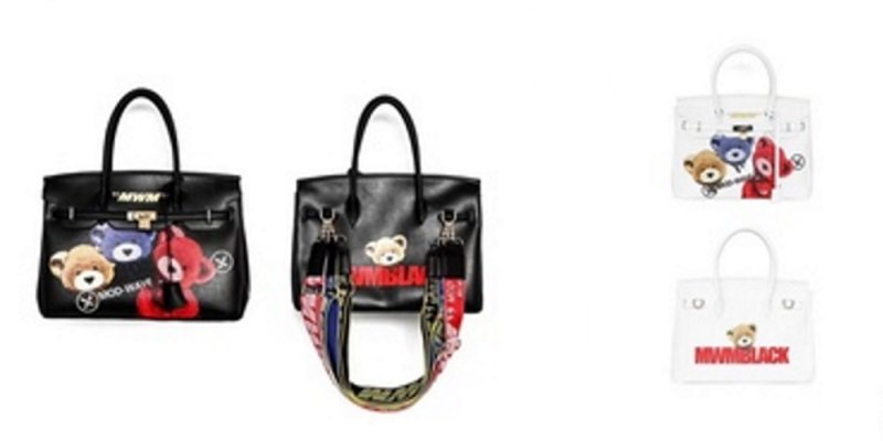 画像5: Bear Print Shoulder Messenger Bag Tote Shoulder Bag レザーベア熊プリントトート  ショルダー メッセンジャーバッグ   (5)