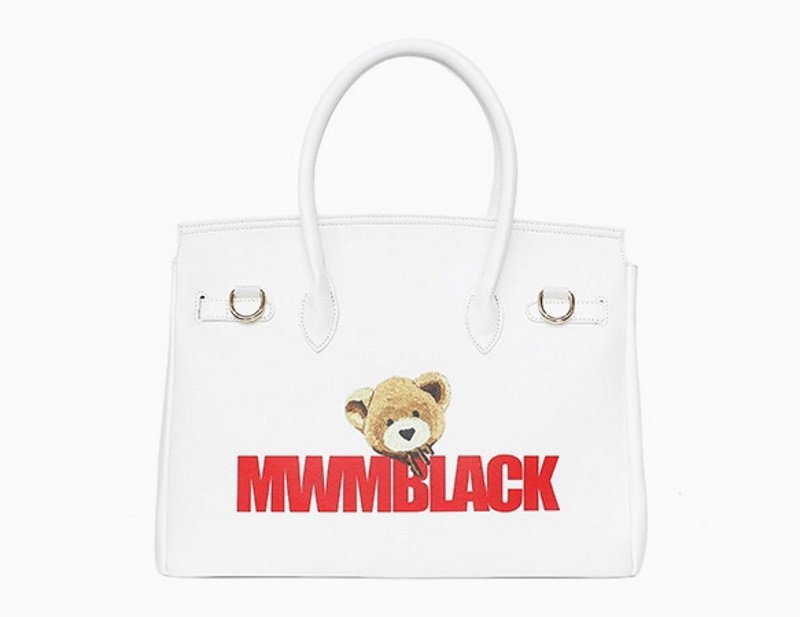 画像4: Bear Print Shoulder Messenger Bag Tote Shoulder Bag レザーベア熊プリントトート  ショルダー メッセンジャーバッグ   (4)